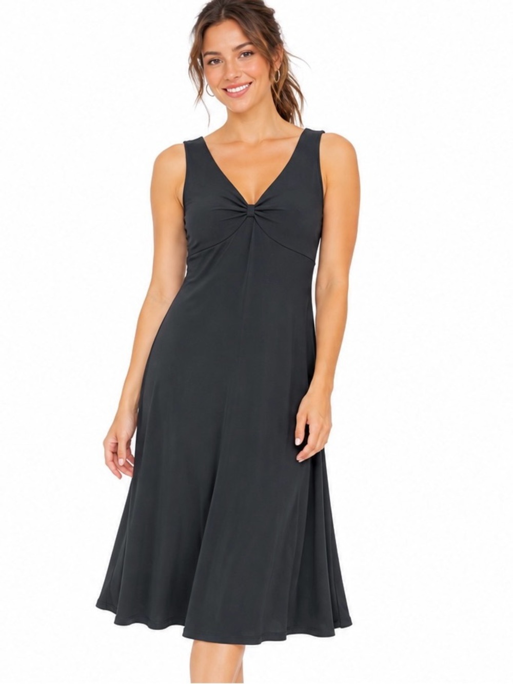 TOMMY BAHAMAS Y2K Ribbed babydoll Midi Dress soft stretch jersey women’s S LBD